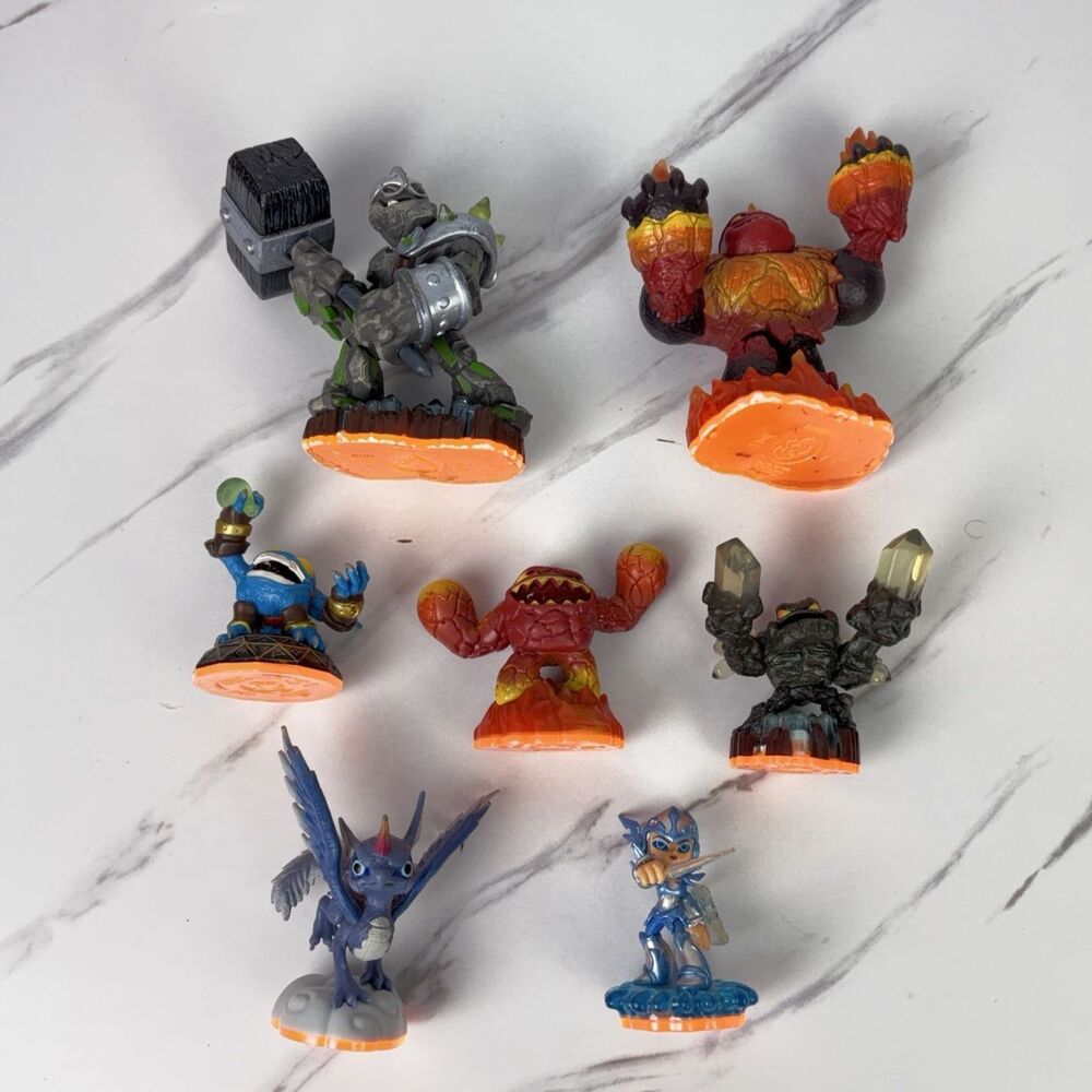 Lot of 7 Activision Skylanders Giants Hot Head Crusher Orange Base Figures